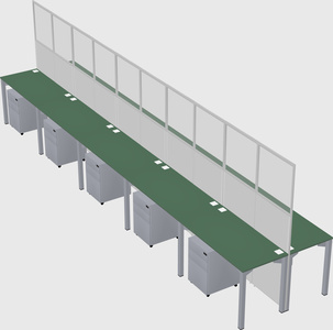 Shared rectangular cubicle