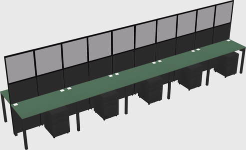 Shared rectangular cubicle