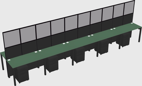 Shared rectangular cubicle