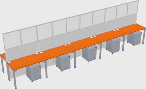 Shared rectangular cubicle
