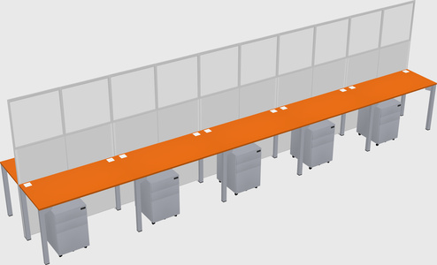 Shared rectangular cubicle