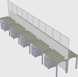 Shared rectangular cubicle