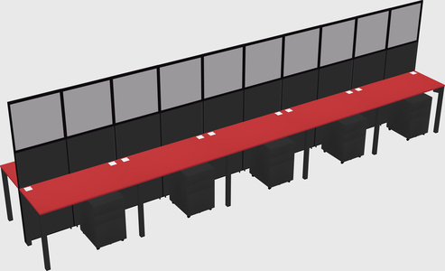 Shared rectangular cubicle