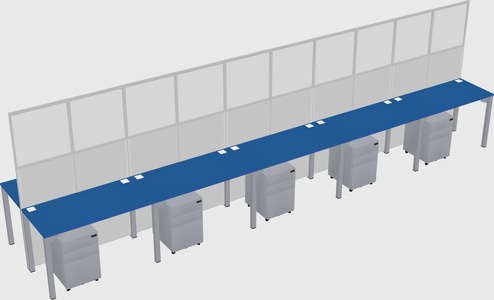 Shared rectangular cubicle