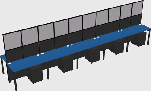 Shared rectangular cubicle