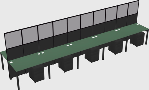 Shared rectangular cubicle