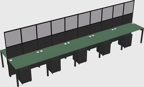 Shared rectangular cubicle
