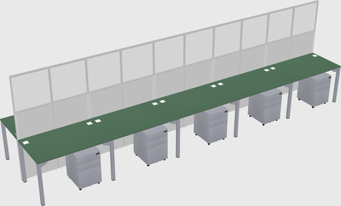 Shared rectangular cubicle