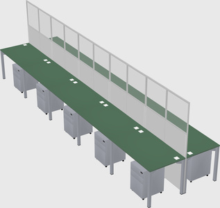 Shared rectangular cubicle