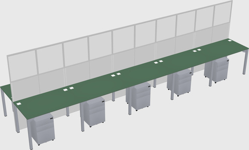 Shared rectangular cubicle