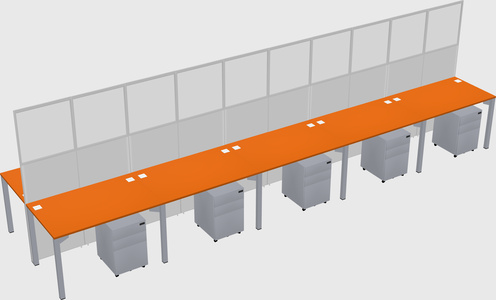 Shared rectangular cubicle