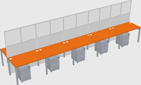 Shared rectangular cubicle