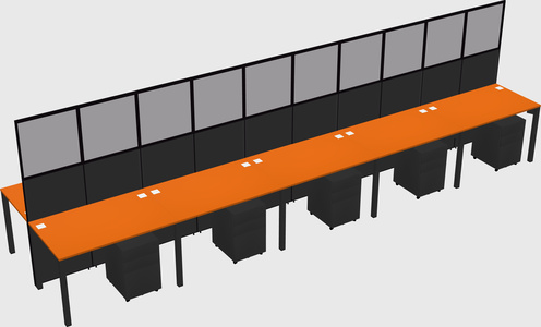 Shared rectangular cubicle