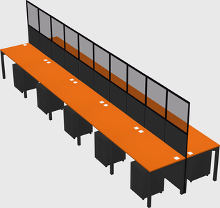 Shared rectangular cubicle