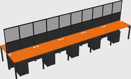 Shared rectangular cubicle