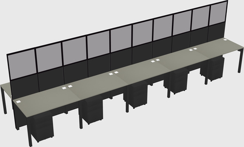 Shared rectangular cubicle