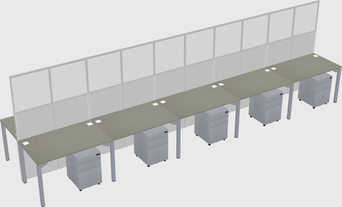 Shared rectangular cubicle