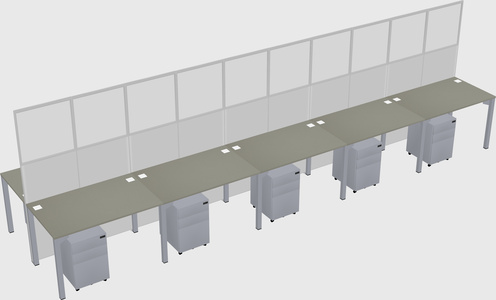 Shared rectangular cubicle
