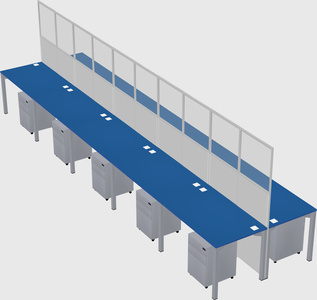 Shared rectangular cubicle