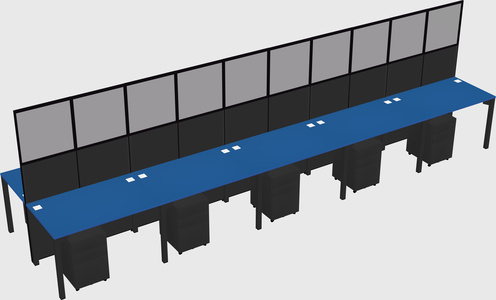 Shared rectangular cubicle
