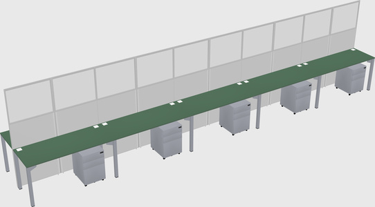 Shared rectangular cubicle