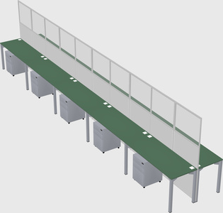 Shared rectangular cubicle