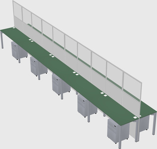 Shared rectangular cubicle