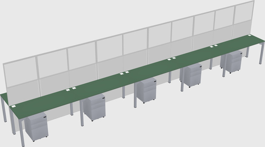 Shared rectangular cubicle