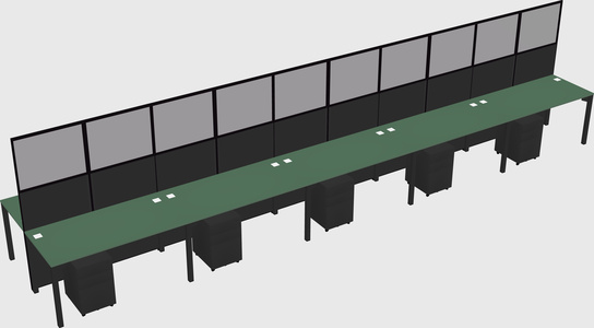 Shared rectangular cubicle