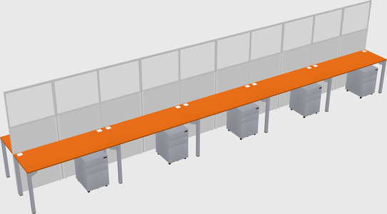 Shared rectangular cubicle