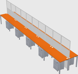 Shared rectangular cubicle
