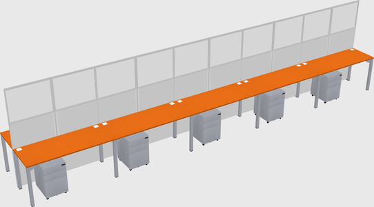 Shared rectangular cubicle