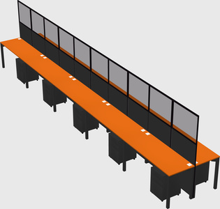 Shared rectangular cubicle