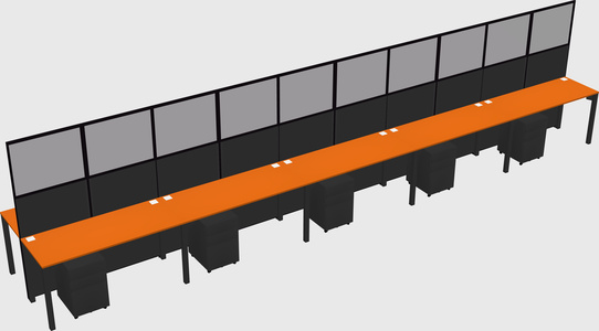 Shared rectangular cubicle