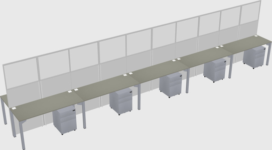 Shared rectangular cubicle