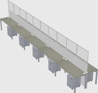 Shared rectangular cubicle