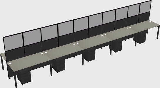 Shared rectangular cubicle