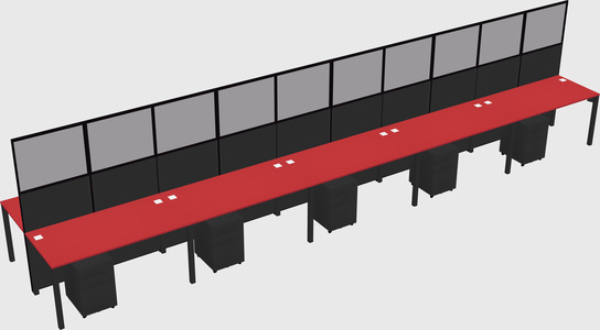 Shared rectangular cubicle