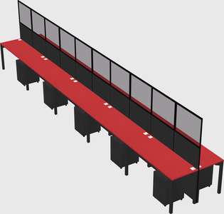 Shared rectangular cubicle