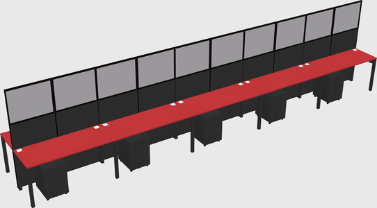 Shared rectangular cubicle