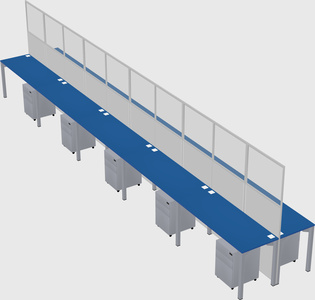 Shared rectangular cubicle