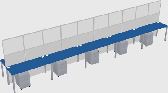 Shared rectangular cubicle