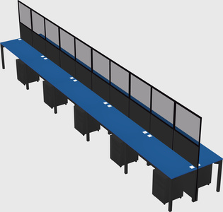 Shared rectangular cubicle