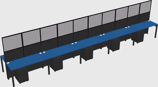 Shared rectangular cubicle