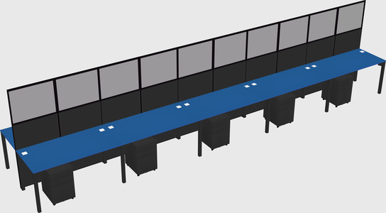 Shared rectangular cubicle