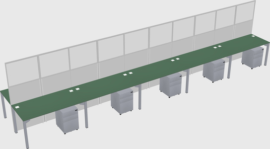 Shared rectangular cubicle
