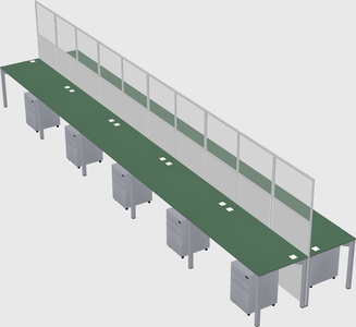 Shared rectangular cubicle
