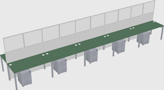Shared rectangular cubicle