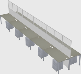Shared rectangular cubicle
