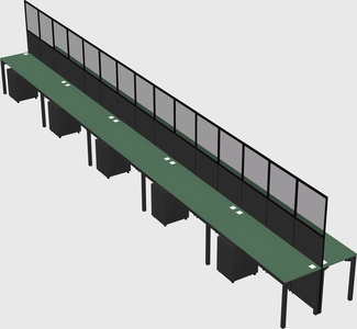 Shared rectangular cubicle